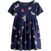 Next Jerseykleid Geripptes Kurzarmkleid (1-tlg)