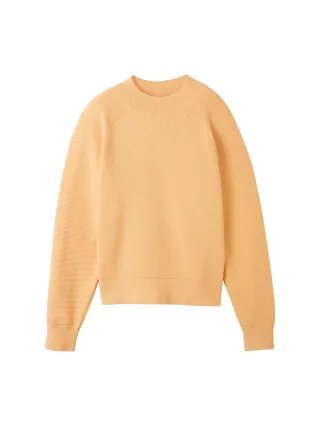 Denim Tom Tailor - Strukturierter Pullover mit LENZING(TM) ECOVERO(TM) sunrise apricot - Gr. - XL