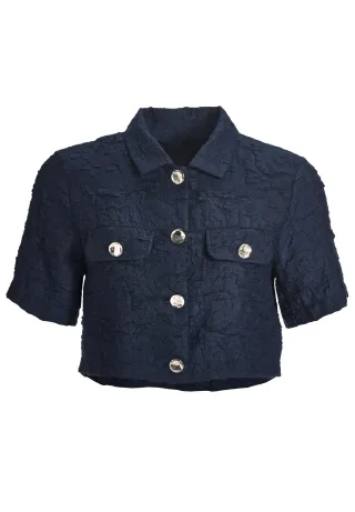 SWING - Shirt-Jacke aus Strukturstoff navy - Gr. - 36