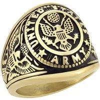 Taffstyle Fingerring Biker Ring Army Seal Siegelring Gold US Armee Adler Größe 65 (20.7) (Rocker Schmuck Bikerschmuck Fingerring), Edelstahl Männer Herren Ring Massiv Breit Herrenring Männer Biker