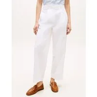 Tommy Hilfiger Chinohose COTTON BARREL PLEATED CHINO Baumwollmix, Mid Rise, Tapered