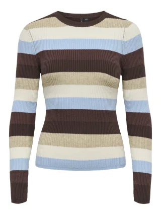 ONLY - ONLIBI LS O-NECK RIB CC KNT Coffee Bean - Gr. - XS
