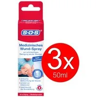SOS Wundpflaster Medizinisches Wund-Spray Set Wundreinigung Verletzungen (heilt Wunden oder offene Stellen, 3 St., Wund Spray Set, Reinigt, schütz und Desinfiziert, sofortwirkung), Wundheilung Heilung