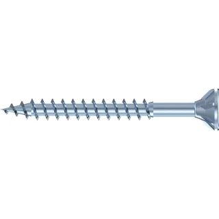Reisser Q200, Spanplattenschraube, Flachsenkkopf, Teilgewinde (L1), PZD, Stahl, verzinkt, blau passi - Q09421S121-045080V-1