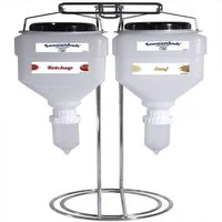 Contacto Schüssel Contacto Gestell für 2 Dispensersysteme SAUCENKUH®, verchromt