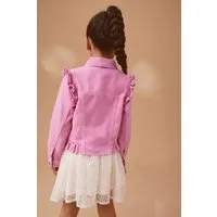 Next Jeansjacke Jeansjacke mit Schulterrüschen (1-St)