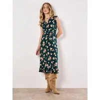 Apricot Midikleid Geblümtes Midikleid (mit Bindeband) mit Bindegürtel