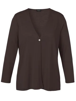 VIA APPIA DUE - Leichte Jacke im Cardigan-Stil mit V-Ausschnitt braun - Gr. - 46