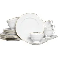 CreaTable Kaffeeservice Maria Theresia, KaffeeService 18-tlg (18-tlg), 6 Personen, Porzellan, Traditionelle Porzellanform