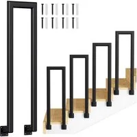 Clanmacy Treppengeländer U-förmige Elliptische Röhr Handlauf Seitliche Montage 75-110cm Schwarz, 750 cm Höhe