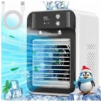 MOPUEA Ventilatorkombigerät 2-in-1 Luftkühler mit Befeuchtungsfunktion Ventilatorkombigerät, Nano-Zerstäubung für effektive Kühlung