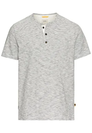 camel active - Kurzarm Henley aus reiner Baumwolle ecru - Gr. - L