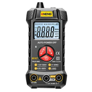 Aneng M167 Digital Multimeter 4000 Counts True RMS Auto Range AC/DC Voltage Current Tester NCV Backlight Data Hold Flash
