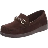 Ital-Design Eleganter Mokassin für Damen – Bequem und vielseitig Slipper (91409602) Keilabsatz/Wedge Mokassins in Braun