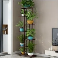 GarveeMore Blumenständer Pflanzenständer 7Tier 8Potted Multiple Blumentopf Halter RegalEckregal, Pflanzenständer Innen und Außen für Terrasse Garten Balkon Wohnzimmer