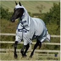 Bucas Pferde-Fliegendecke Bucas Buzz-Off X light Full Neck - Silver