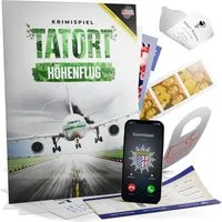 CRIMECASES Spiel Krimispiel: Tatort Höhenflug, Detektivspiel für Erwachsene, Mordfall lösen Spiel, Escape Spiel für 1-6 Personen ab 14J.