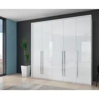 OTTO home Kleiderschrank Piano, inklusive Rahmen und Beleuchtung, soft-close-Funktion (viele Breiten zur Auswahl, 226cm hoch) beige oder weiß, UV lackiert, Hochglanzfronten, FSC-zertifiziert