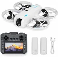 Goldstern-Tech RC-Quadrocopter (Mini Drohne mit Kamera 1080p Full HD, WiFi FPV, 5,6 Zoll Display Fernsteuerung), Optical Flow, Auto Return, 2 Akkus, bis 100 m Reichweite