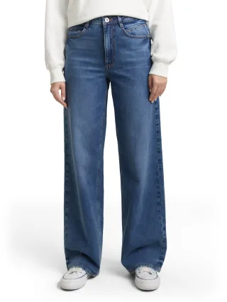 Tom Tailor - TTMADINA WIDE Jeans mid stone wash denim - Gr. - 30