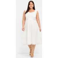 Sheego Etuikleid Abendkleid Ärmellos mit Stickerei