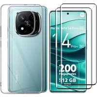 SmartUP Smartphone-Hülle + 2X Schutzglas für Xiaomi Redmi Note 14 Pro Plus 5G Panzerfolie Case 6,67 Zoll, kompletter Rundumschutz