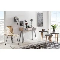 SIT Konsolentisch Konsole– Scandi‑Shabby Chic Beistelltisch mit 3 Schubladen, Trendiger Scandi‑Shabby‑Chic‑Konsolentisch mit 3 Schubladen
