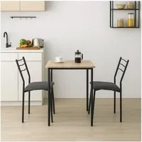 HTI-Living Essgruppe Essgruppe Thora 3-teilig Tischplatte San Remo, (Set, 3-tlg., 1 Tisch, 2 Stühle)