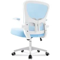 Durrafy Bürostuhl Ergonomischer Bürostuhl,Schreibtischstuhl mit klappbaren Armlehnen (Höhenverstellbarer Drehstuhl mit Wippfunktion bis 130°,Computerstuhl mit verstellbarer Lendenwirbelstütze und leisen Rollen), Chefsessel mit 150 kg Tragfähigkeit