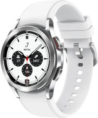 Samsung Galaxy Watch 4 Classic [WiFi + LTE inkl. Sportarmband weiß] 42mm Edelstahlgehäuse silber