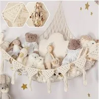 SURFOU Hängekorb Spielzeug Aufbewahrung Kuscheltier Hängematte Makramee Boho, (1er Set), Stofftier Plüschtier Hängematte für Kuscheltiere Teddy