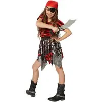dressforfun Piraten-Kostüm Mädchenkostüm kleine Seeräuberin, Reizendes Seeräuber-Outfit im klassischen Streifenmuster