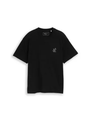 TOM TAILOR Denim - Relaxed Fit T-Shirt aus Baumwolle schwarz - Gr. - S