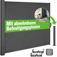 Casaria Balkonsichtschutz Norsara Seitenmarkise 160x300cm Ausziehbar Blickdicht Wasserabweisend