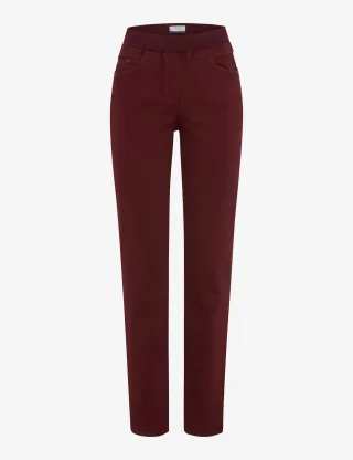 Raphaela by Brax Damen Five-Pocket-Hose Style PAMINA BURGUNDY, denim dunkelrot, Gr. 46K