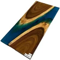 Xlmoebel Esstisch Echtholz Esstisch mit Flusstisch-Design aus Epoxidharz (1-St., Epoxid Esstisch), Hergestellt in Europa