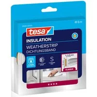 tesa Dichtungsband INSULATION Dichtungsband S -Selbstklebende Gummidichtung, (Packung, 1-St., Dichtungsband S weiß - 6 m x 9 mm x 4 mm), zum Isolieren von Spalten an Fenstern und Türen