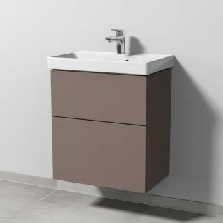 Sanipa 3way Waschtischunterbau zu Villeroy & Boch Avento Waschtisch mit 2 Auszügen, Taupe-Matt SP6201T