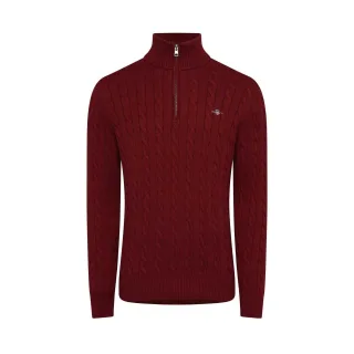 Gant - Pullover für Herren, mit halbem Reißverschluss, Regulär (Rot)