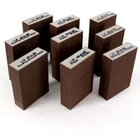 S&R Schleifschwamm Schleifklötze, Handschleifer, 3 Körnungen, 100 x 70 x 25 mm, (Set, 9 St., 3 Körnungen, Mittel 3x P180, Fein 3x P240, Superfein 3x P400), zum Schleifen, Polieren von Metall, Holz, Stahl, Edelstahl