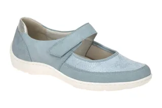 Waldl?ufer 496H33 HENNI Damenschuhe Ballerina Mary Jane Blau/Sky/Argento Wald...