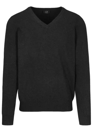 COMMANDER Finest Clothing - V-Pullover Basic, uni winter grey mel. - Gr. - L