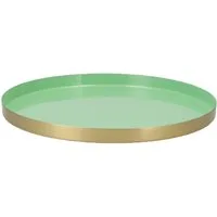 Marrakesch Orient & Mediterran Interior Dekotablett Modernes Serviertablett Marrakech handgemacht aus Metall in Mint 33 cm (1 St), freistehend