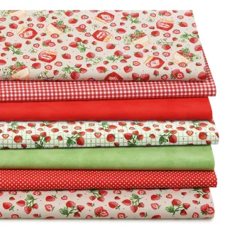 Patchwork- und Quiltpaket "Strawberry Farmhouse", rot-color