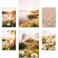 ARTFAVES Bilder-Collage Poster Set Summer Breeze I mehrteilige Bilderwand I Wandbilder Sommer, (Wandbilder modern, 6 St)