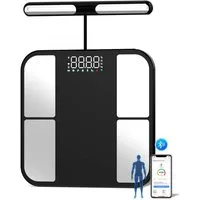 ibettertec Körper-Analyse-Waage Körperanalysewaage mit App & Bluetooth – 8 Elektroden, mit App zur Übertragung und Tracking der Messwerte, präzise Messung von Körperfett, Muskelmasse & BMI, bis zu 180 kg