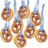 Logbuch-Verlag Dekofigur 8 kleine Brezeln zum Aufhängen blau weiß künstlich Oktoberfest Bayern