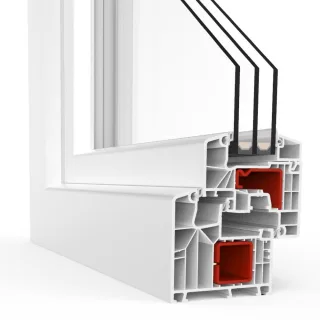 Kunststofffenster, aluplast IDEAL® 8000, Premium-System für beste Wärmedämmwerte, Weiß, 510 x 510 mm, nach Maß