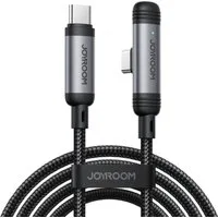 JOYROOM EnjoyX USB-Kabel, (200 cm), 60W Ladekabel 1,2 m, USB-C zu USB-C, 90° Stecker, Nylon, Schwarz