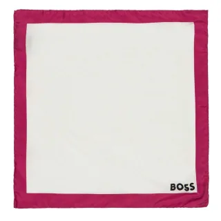 Boss - Mit Rand-Einstecktuch (Weiß/Fuchsie)